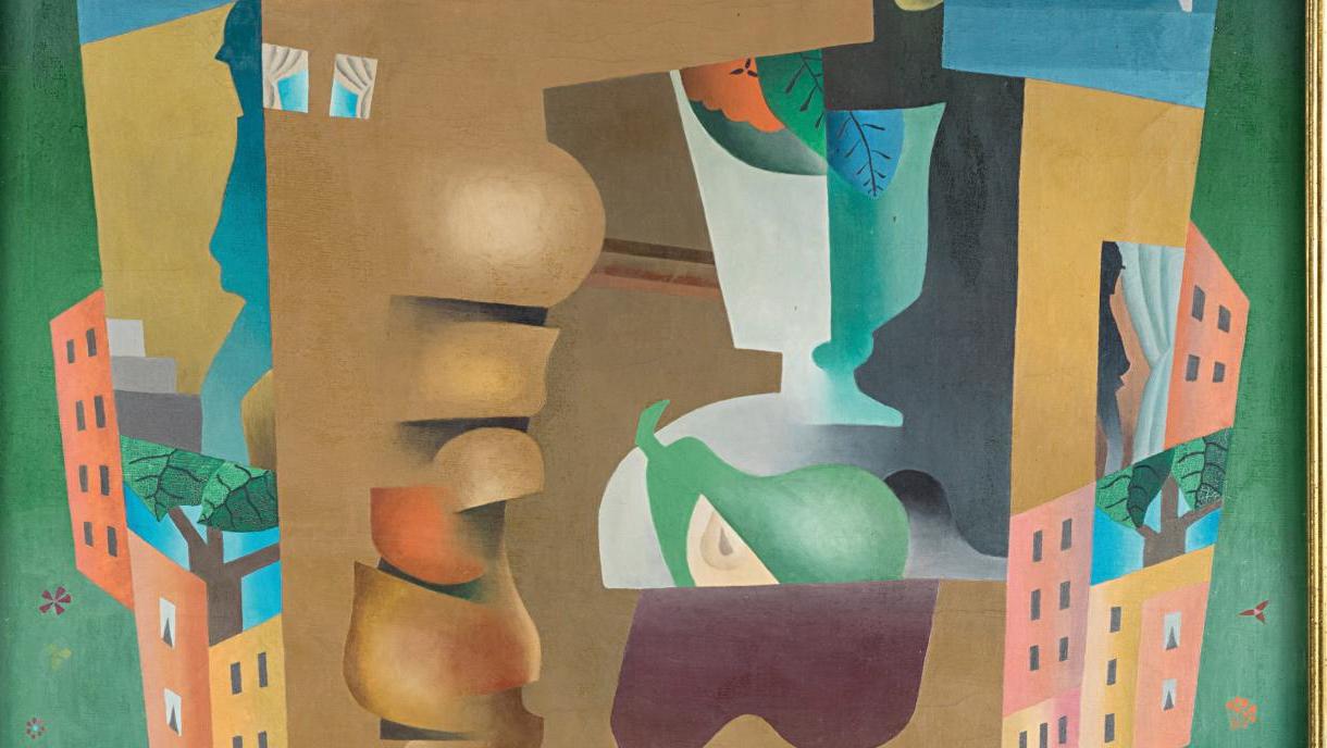 Léopold Survage (1879-1968), La Ville en bord de mer, 1916, huile sur toile, 100 x 81 cm.... Survage, cubiste ou surréaliste ?