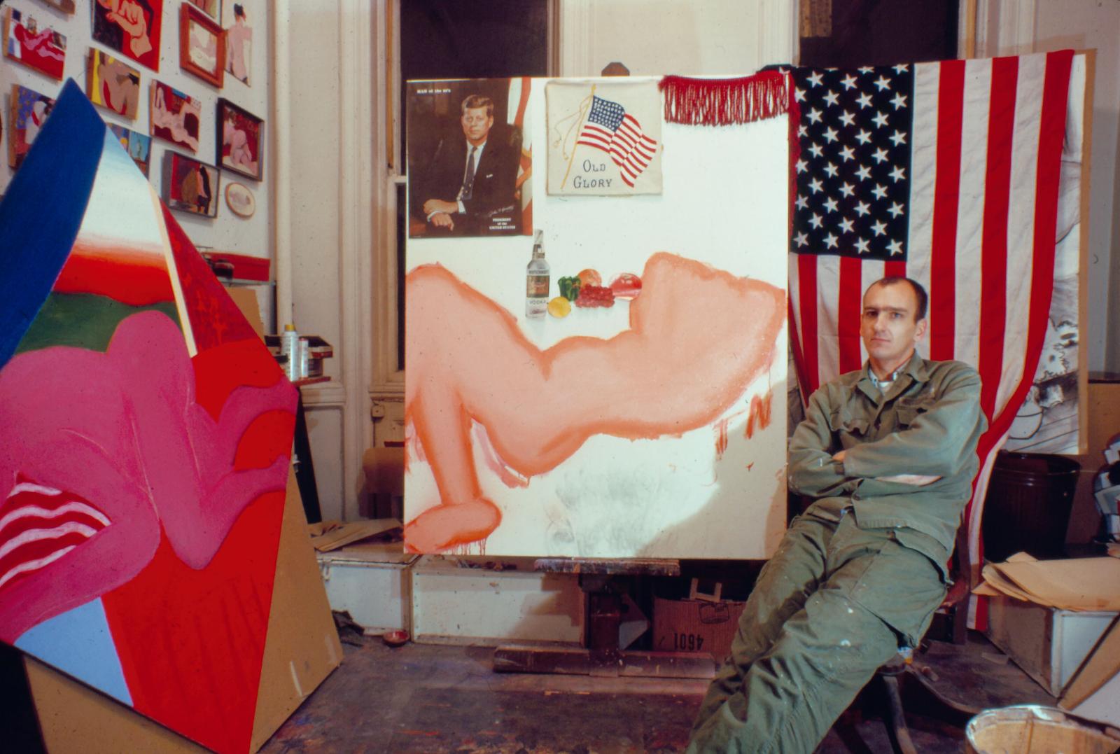 Wesselmann with Great American Nude #21 in progress, 1961© Jerry Goodman