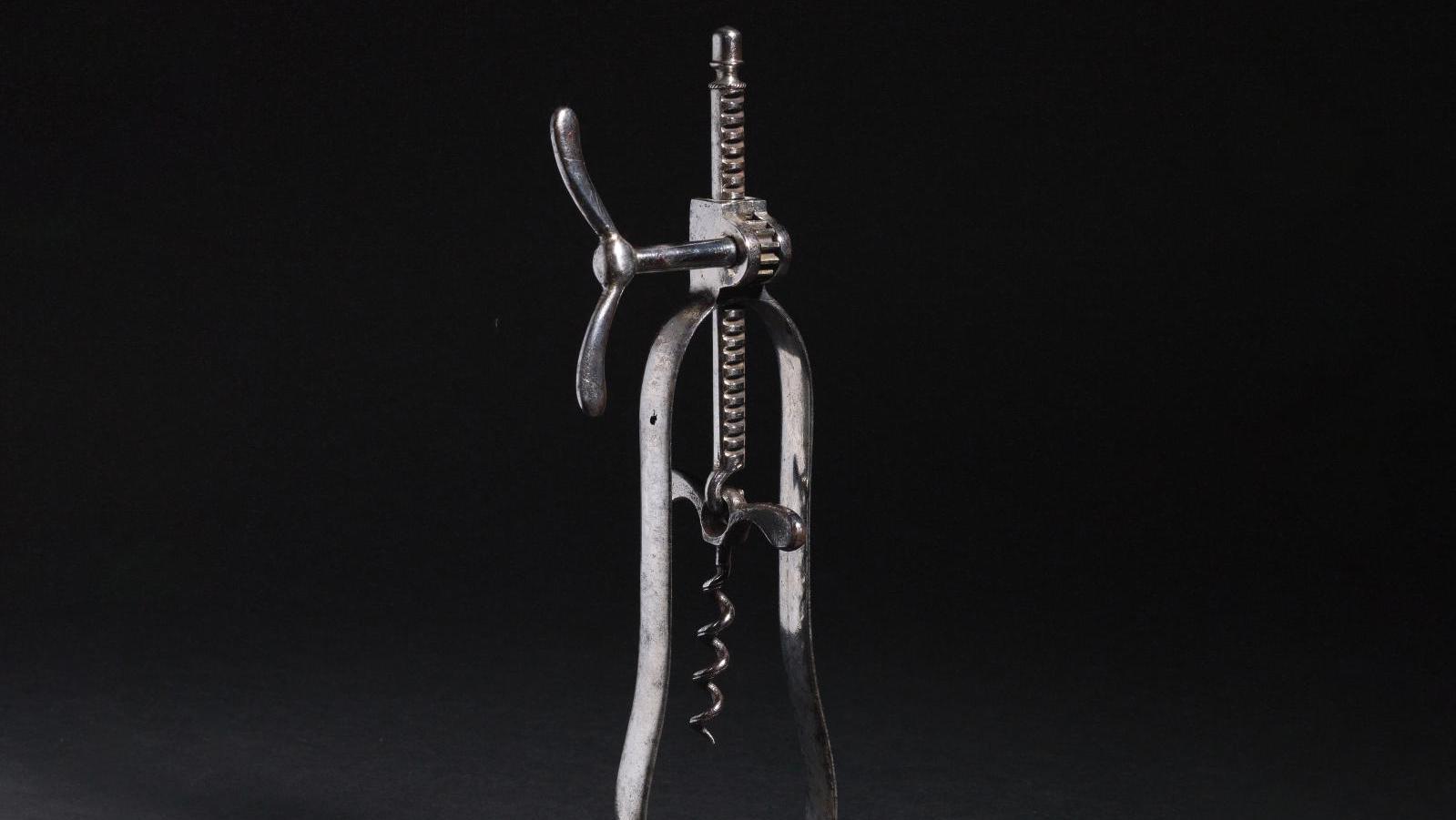 Félix Riolet, two-part corkscrew formed of a broad hoop with rack and hook holding... A Surprising Collection of Corkscrews! 