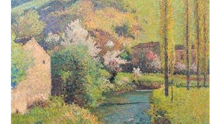 Henri Martin (1860-1943), Paysage près de Labastide-du-Vert, vers 1926, huile sur... Henri Martin, Robert Combas et Bernard Buffet