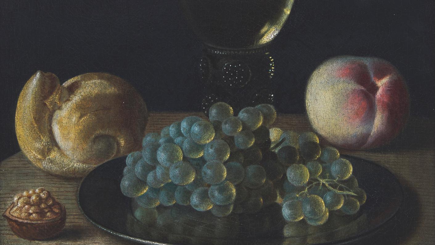 Sébastien Stoskopff (1597-1657), Noix, raisins et roemer sur un entablement, 1644,... À Lorient, une nature morte très inspirée de Stoskopff