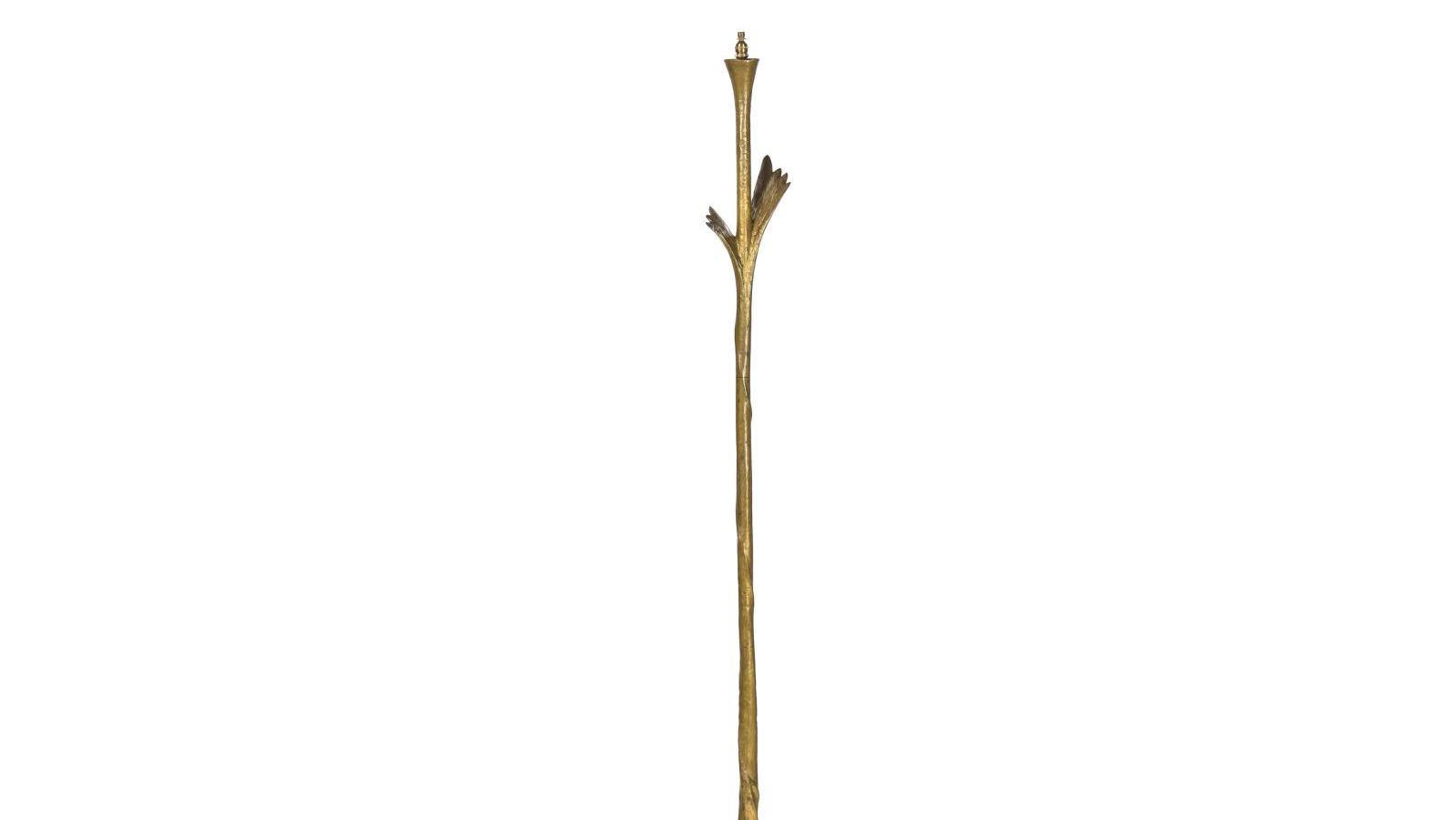 Alberto Giacometti (1901-1966), lampadaire Feuille, vers 1936, monogrammé « AG »... Alberto Giacometti en quête de l’épure parfaite
