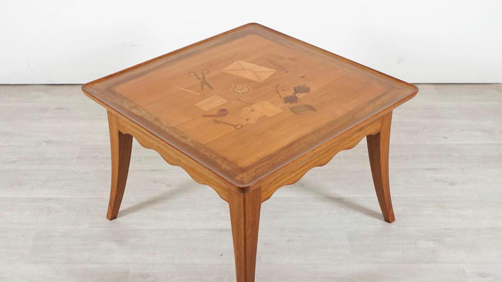 Léonard Tsuguharu Foujita (1886-1968), low "smoker's table" with a square top and... An Art Deco Table by Foujita 