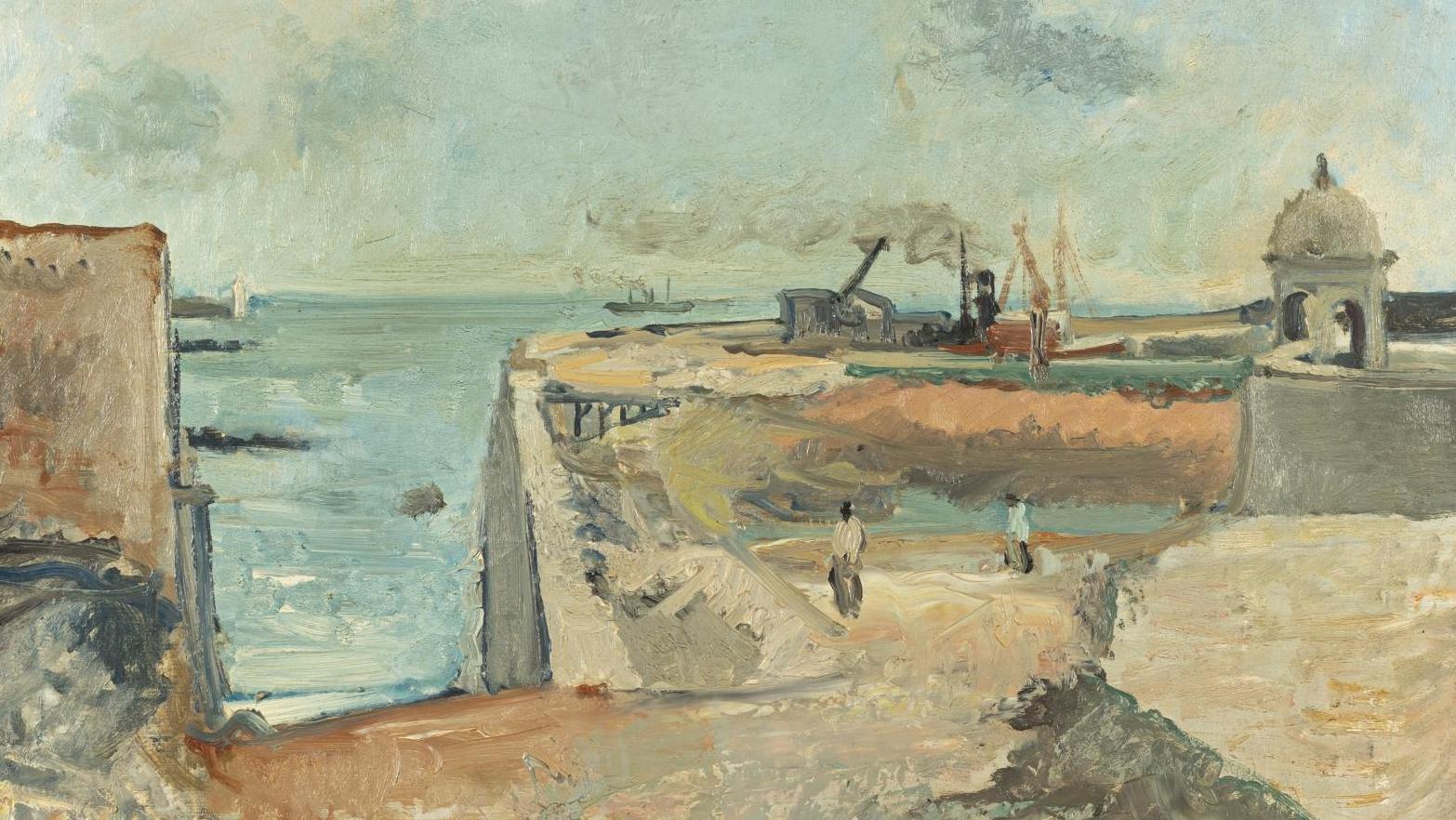 Maurice Brianchon (1899-1979), Le Port de Roscoff, vers 1928, huile sur toile signée.... La Bretagne de Maurice Brianchon