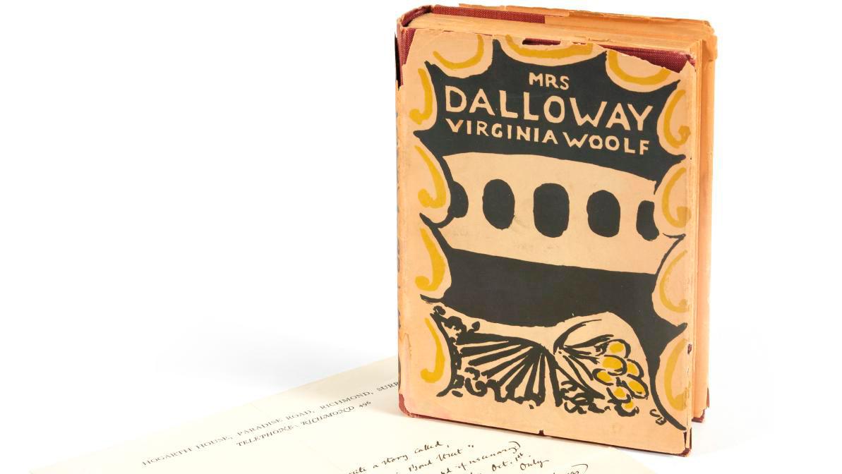 Virginia Woolf (1882-1941), Mrs. Dalloway, original 1925 edition, in octavo 293 pages,... Bergé’s Books, the Last Act: Woolf and Genet
