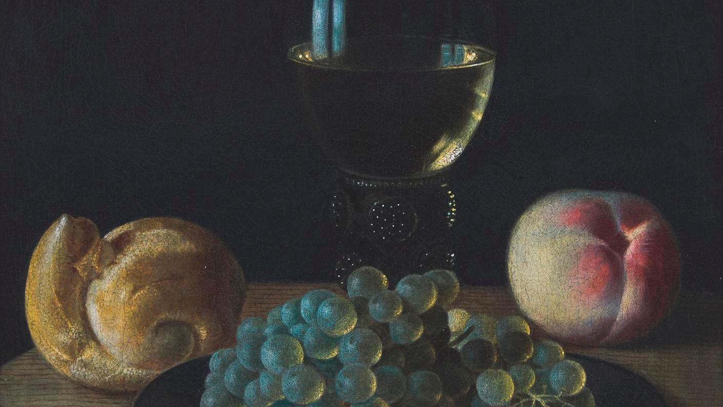 Sébastien Stoskopff (1597-1657), Noix, raisins et roemer sur un entablement (Walnuts,... Success for Stoskopff and Gerda Wegener