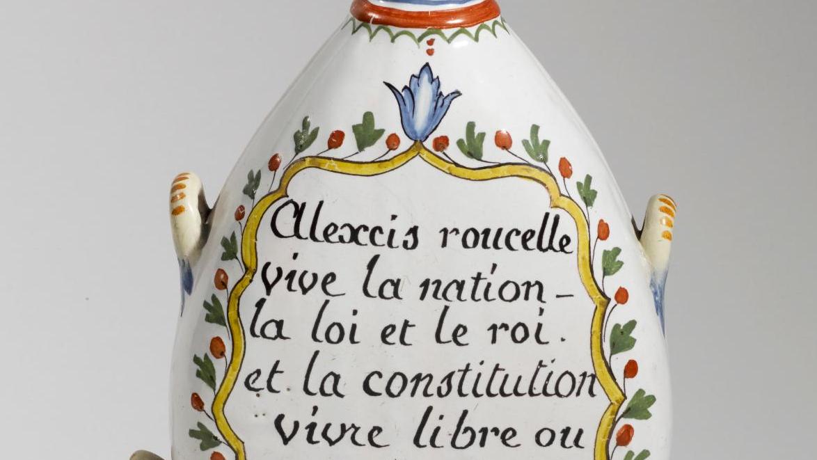 Alexis Roucelle, grenadier de la Garde nationale, attribuée au Bois d’Épense, 1792,... Les faïences révolutionnaires à Rouen