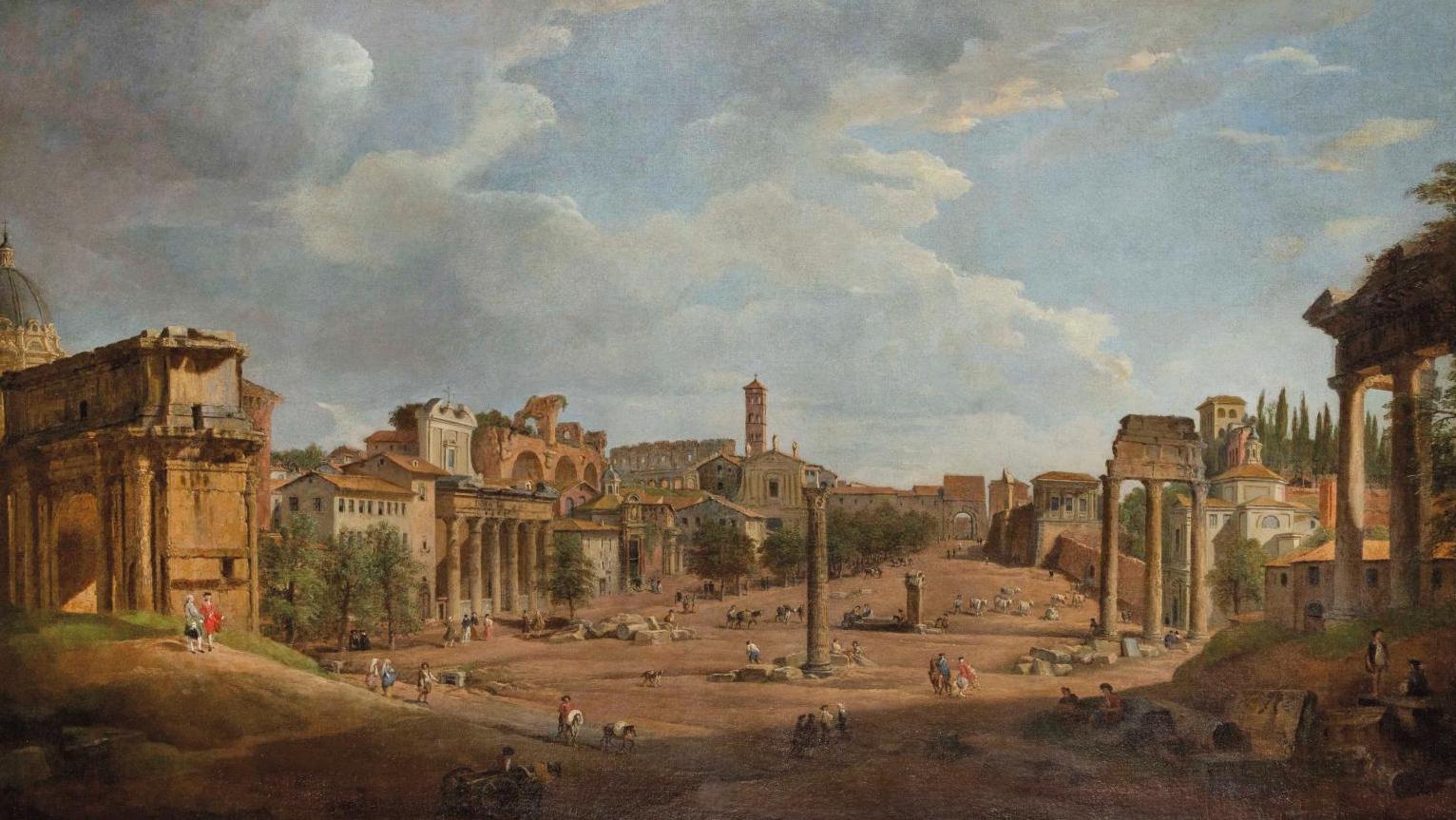 Giovanni Paolo Panini (1691-1765), Vue du Forum romain prise du Capitole, toile,... Des vacances romaines avec Giovanni Paolo Panini
