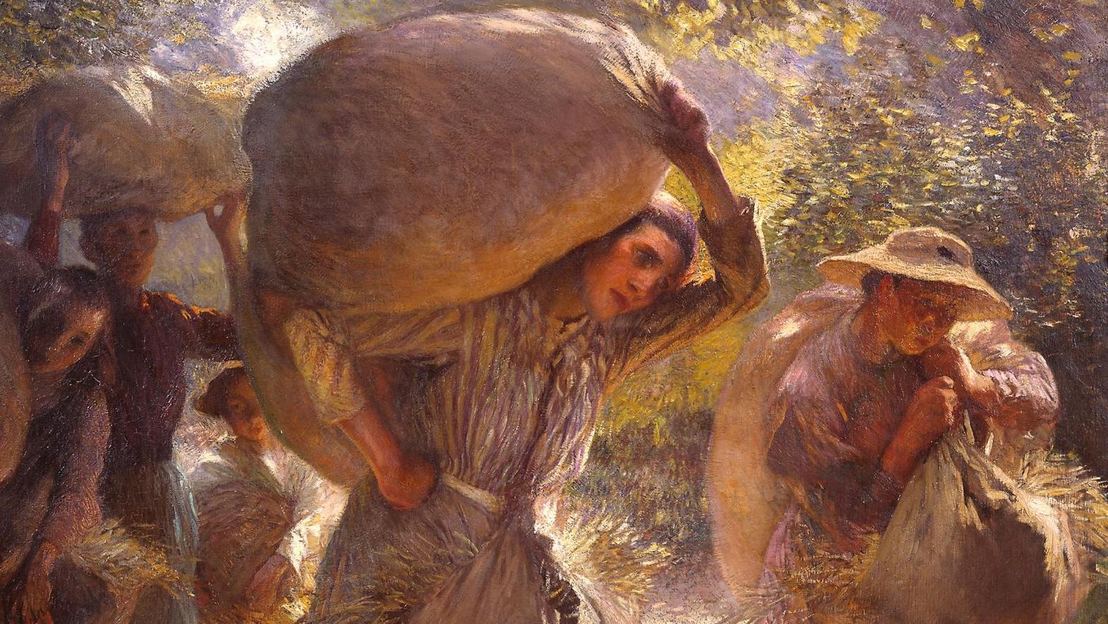 George Clausen (1852-1944), Le Retour des glaneuses, 1904, huile sur toile, 92,7 x 122,6 cm,... De Courbet à Van Gogh, images de paysans à Ornans