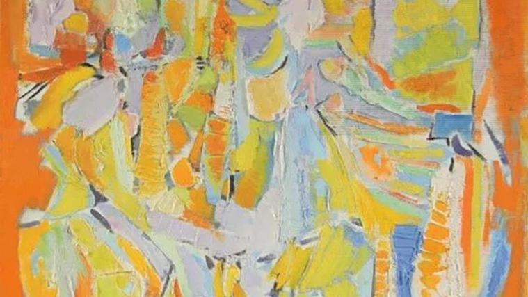 André Lanskoy (1902-1976), Abstraction, huile sur toile, signée, n° 347 au dos, 100 x 65 cm.... André Lanskoy : et la couleur fut !