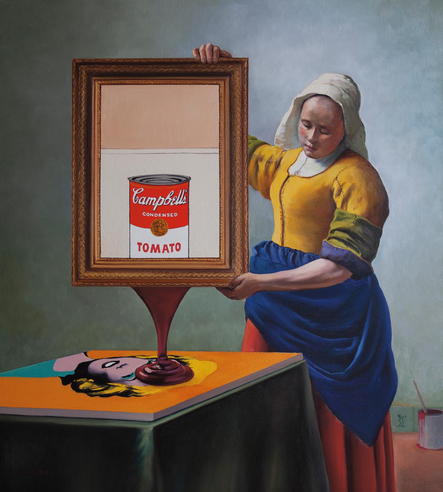 JP Neria, Cocinera, 2021, huile sur toile, 100 x 90 cm. Galerie Bahía Utópica.