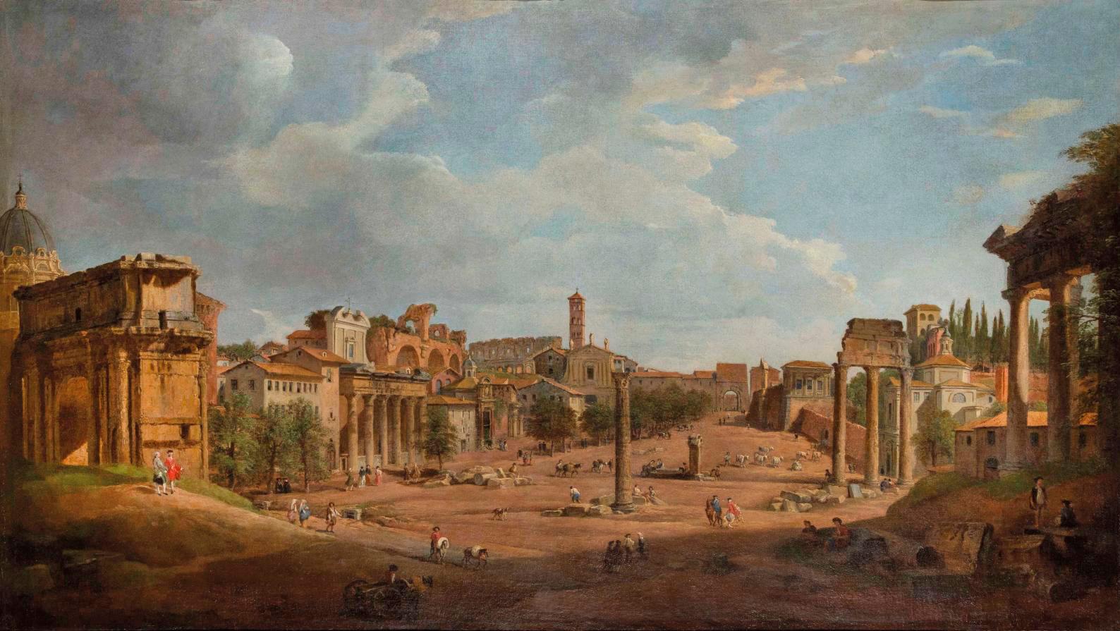 Giovanni Paolo Panini (1691-1765), View of the Roman Forum from the Campidoglio,... A Roman Holiday with Giovanni Paolo Panini