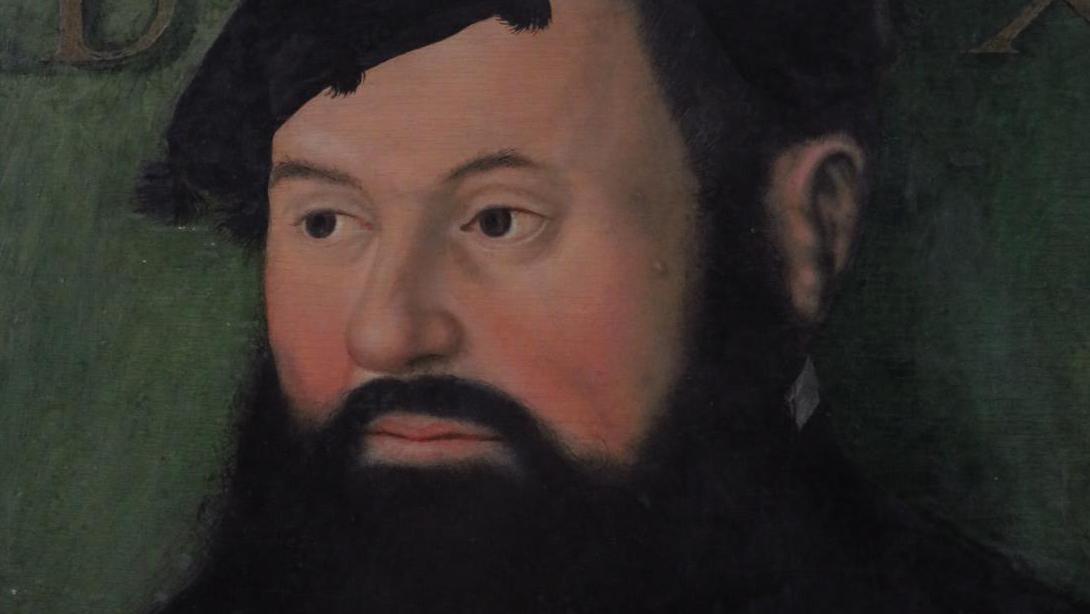 Attribué à Peter Gertner (1495-1541), Portrait d’homme au béret, panneau, daté en... L’art sensible du peintre Peter Gertner