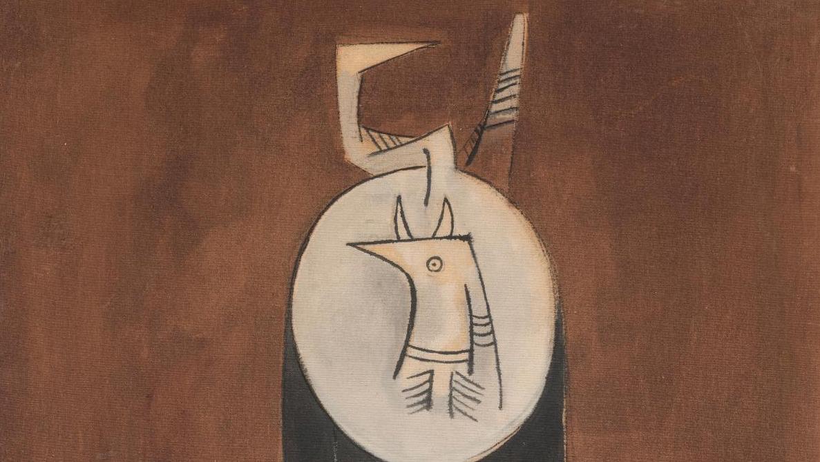 Wifredo Lam (1902-1982), Sans titre, vers 1950, huile sur toile non signée, 73 x 54 cm. Adjugé... Lam et Phillips, dans la collection Pole-Woods