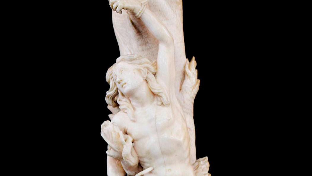   17th-Century Ivory Statue of Saint Sebastian Captivates