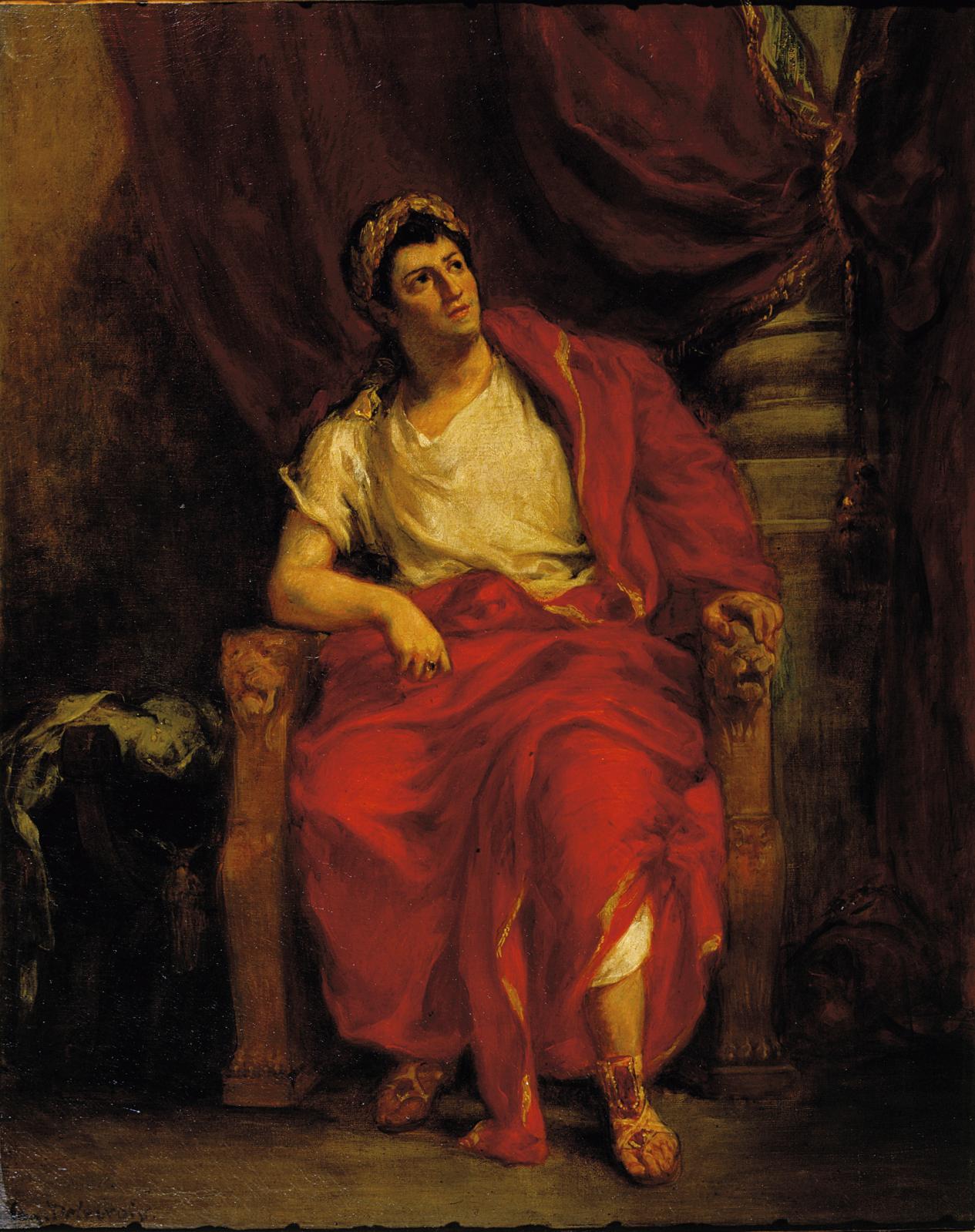 Eugène Delacroix (1798-1863), Talma dans le rôle de Néron (Britannicus, Racine), 1856, d'après la lithographie publiée par Alexandre Colin
