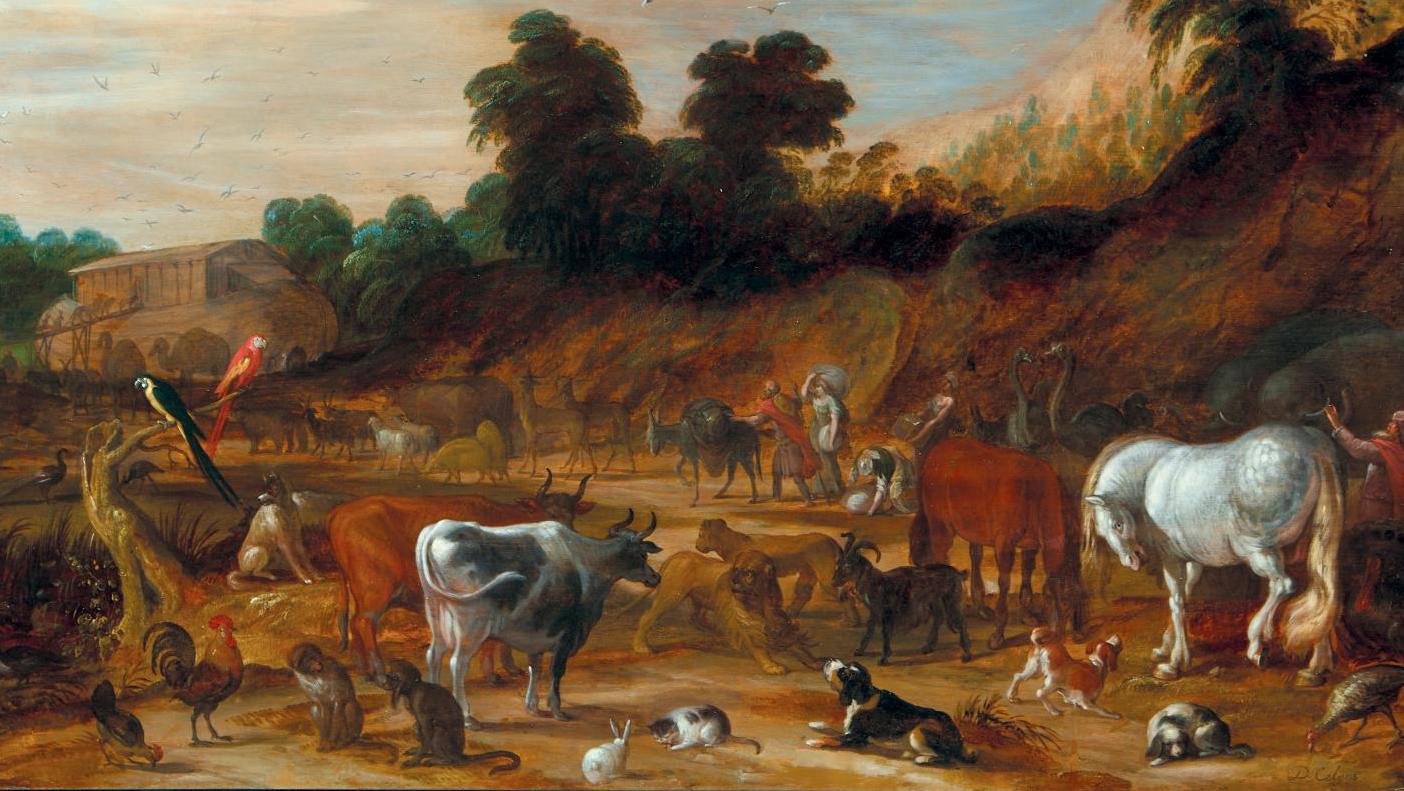 David Colijns (vers 1542-vers 1664), Les Animaux embarquant dans l’arche de Noé,... Sauvés du Déluge !