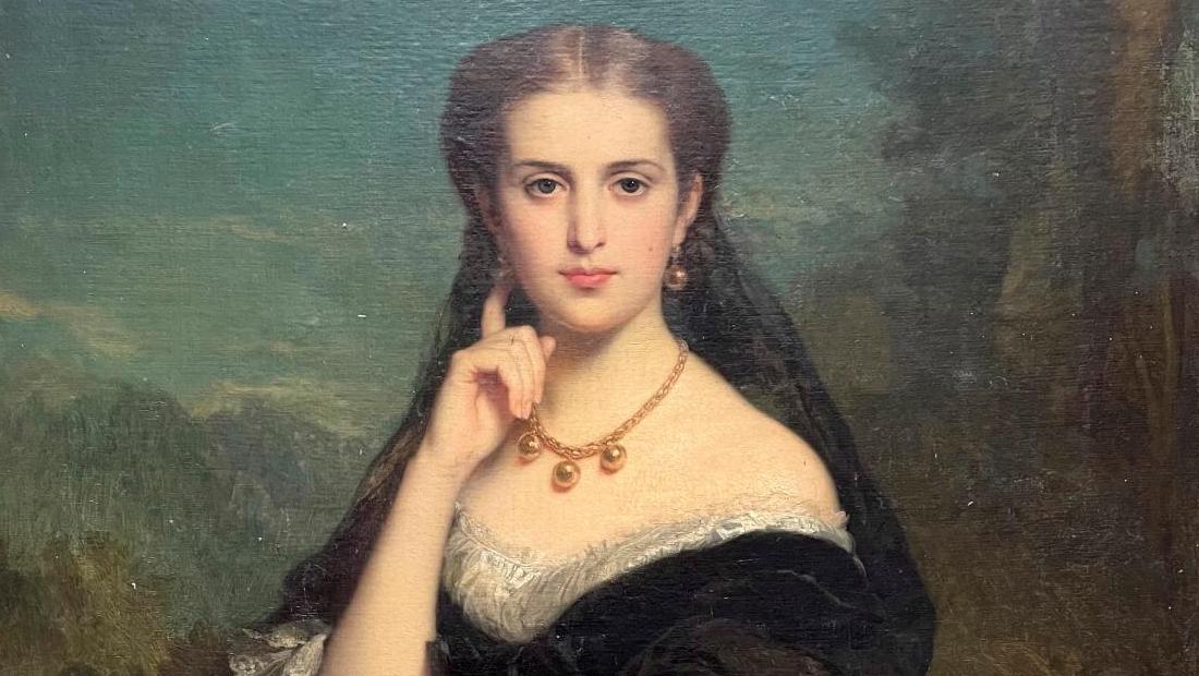 Édouard-Louis Dubufe (1819-1883), Portrait de la marquise de Galliffet, née Florence... La marquise de Galliffet par le peintre Édouard-Louis Dubufe