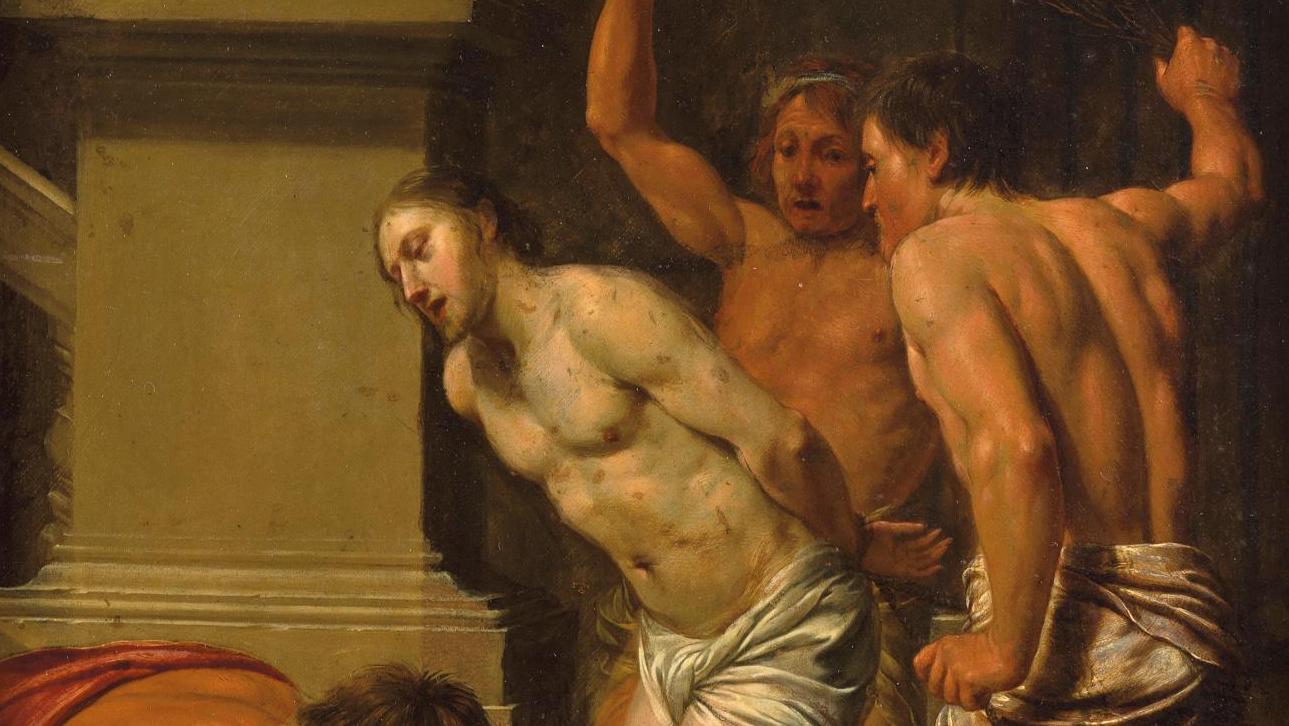 Le Maître des Cortèges (vers 1640-1660), La Flagellation du Christ, peinture sur... La Passion selon le Maître des Cortèges