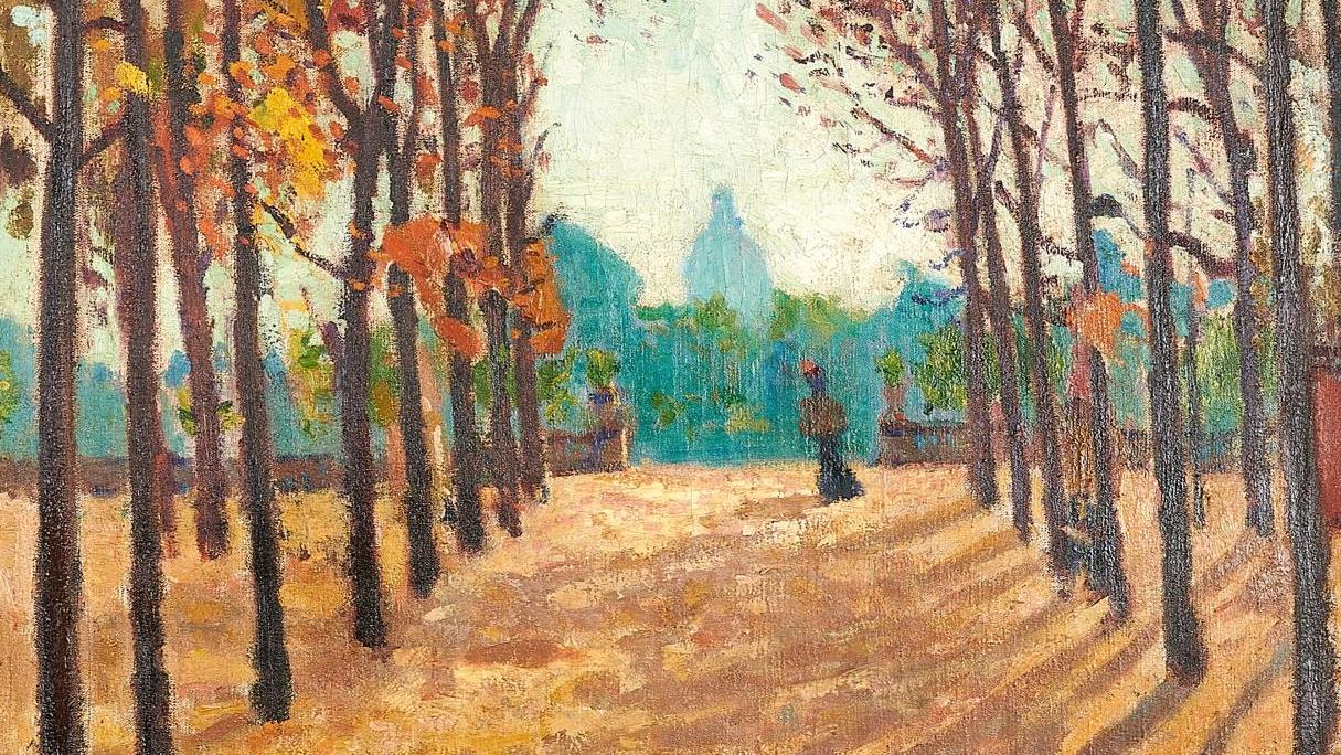 Albert Marquet (1875-1947), La Promeneuse, allée du Luxembourg, vers 1898-1899, huile... Marquet à la Belle Époque : une promenade très prometteuse