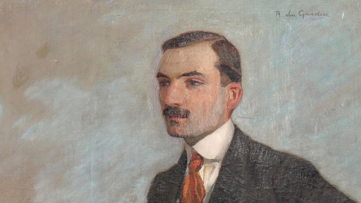 Raoul du Gardier (1871-1952), Portrait du frère de l’artiste, huile sur toile, 114 x 95 cm.... Du Gardier, le frère