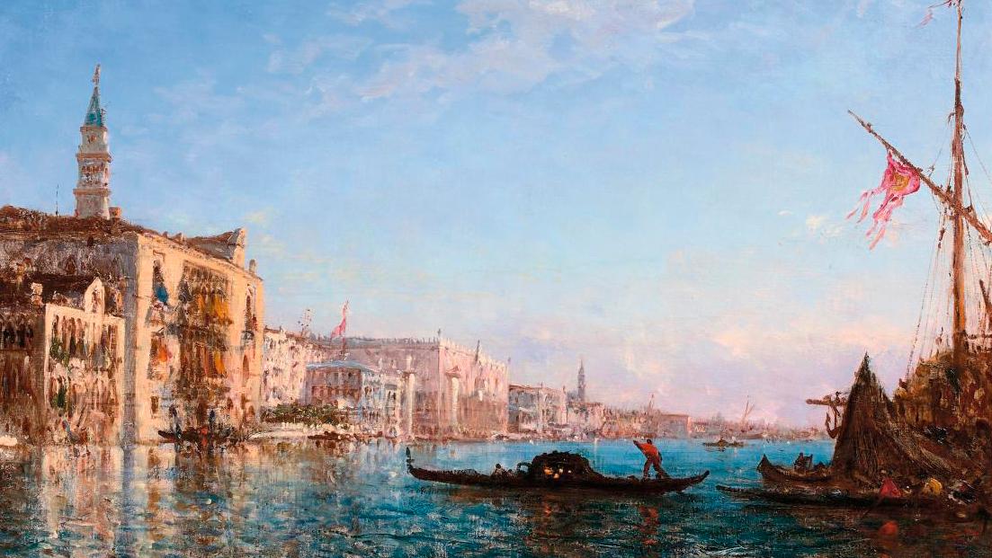 Félix Ziem (1821–1911), Gondole devant l'embouchure du Grand Canal (Gondola at the... Félix Ziem on the Grand Canal