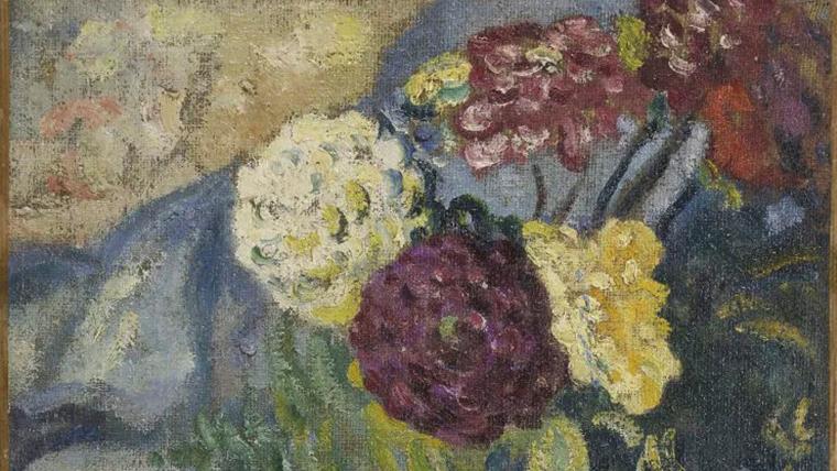 Louis Valtat (1869-1952), Vase de fleurs et fruits, 1912, huile sur toile signée,... Valtat pour l’amour des fleurs