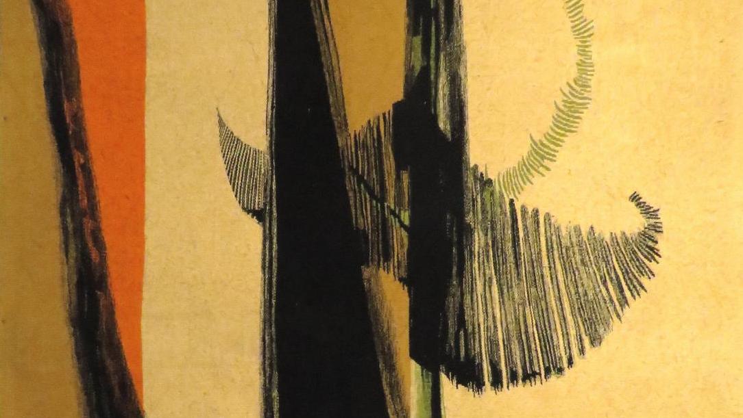 Mathieu Matégot (1910-2001), Ala, vers 1950, tapisserie en laine, signée, éditée... Matégot licier, le lyrisme sur un fil