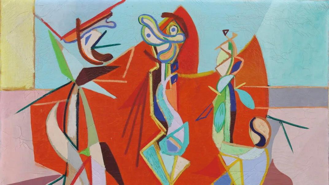 Cicero Dias (1907-2003), Le Carnaval, vers 1940, huile sur toile signée et titrée,... Cicero Dias au carnaval brésilien
