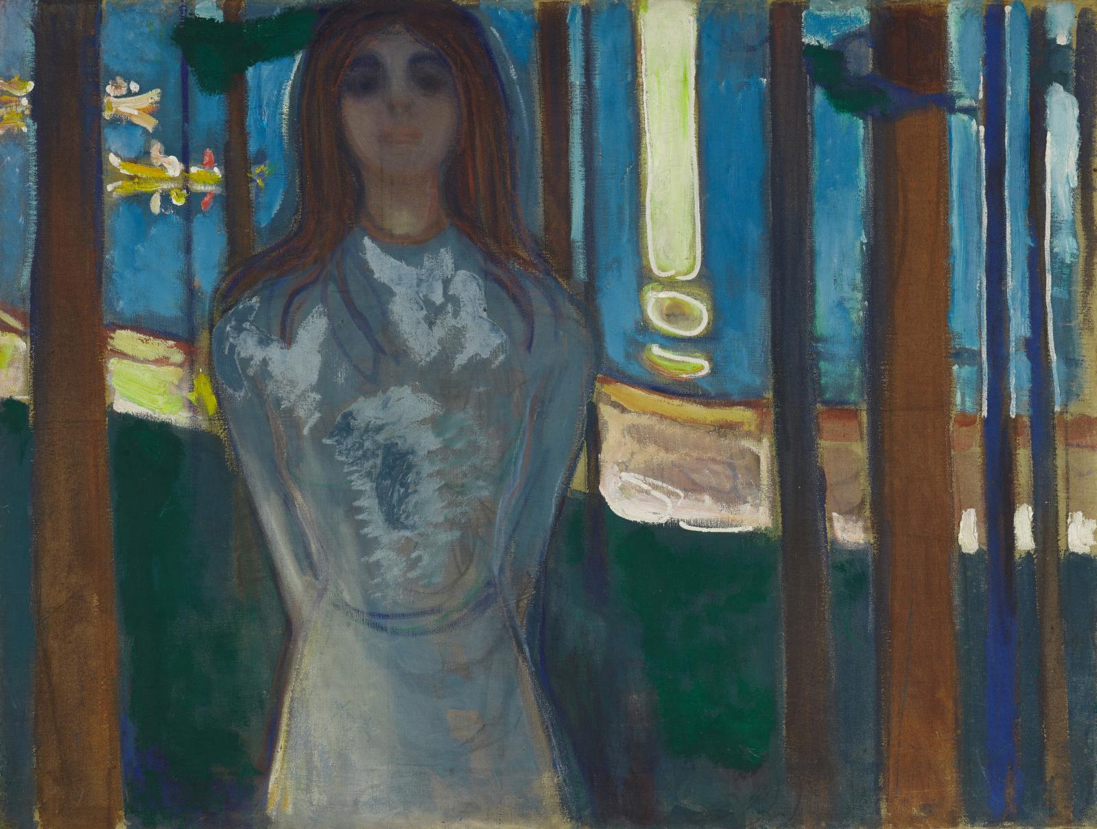 Nuit d’été. La Voix (Sommernatt. Stemmen), 1896, huile sur toile, 90 x 119, 5 cm (détail), Oslo, Munchmuseet.Photo : Juri Kobayashi 
