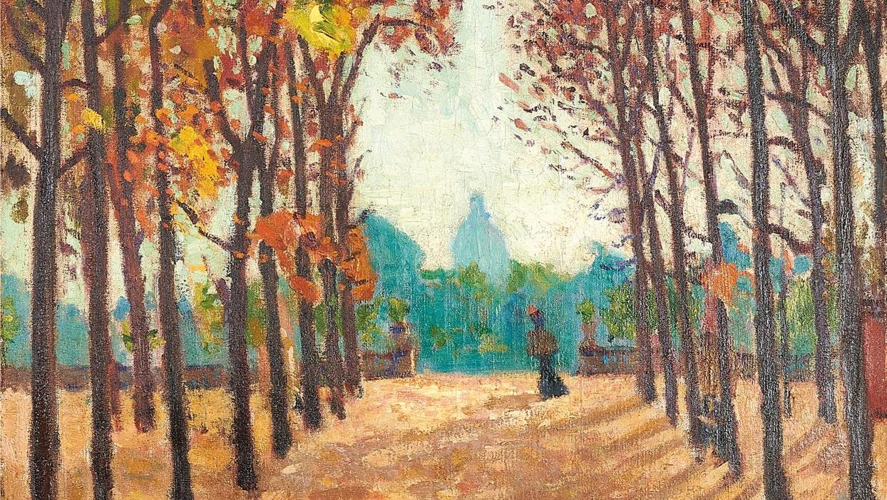 Albert Marquet (1875-1947), La Promeneuse, allée du Luxembourg, vers 1898-1899, huile... Une promenade avec Albert Marquet
