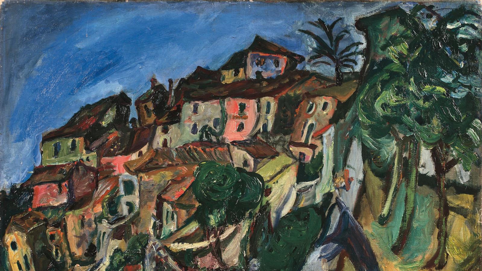 Chaïm Soutine (1893-1943), Paysage animé en Provence, vers 1922, huile sur toile... Le paysage expressionniste selon Chaïm Soutine