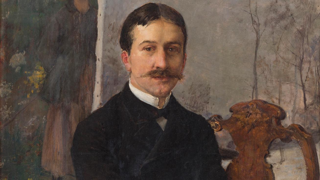 Jules Bastien-Lepage (1848-1884), Portrait de Maurice Fenaille, 1883, huile sur toile,... Un portrait de Maurice Fenaille par le peintre Jules Bastien-Lepage