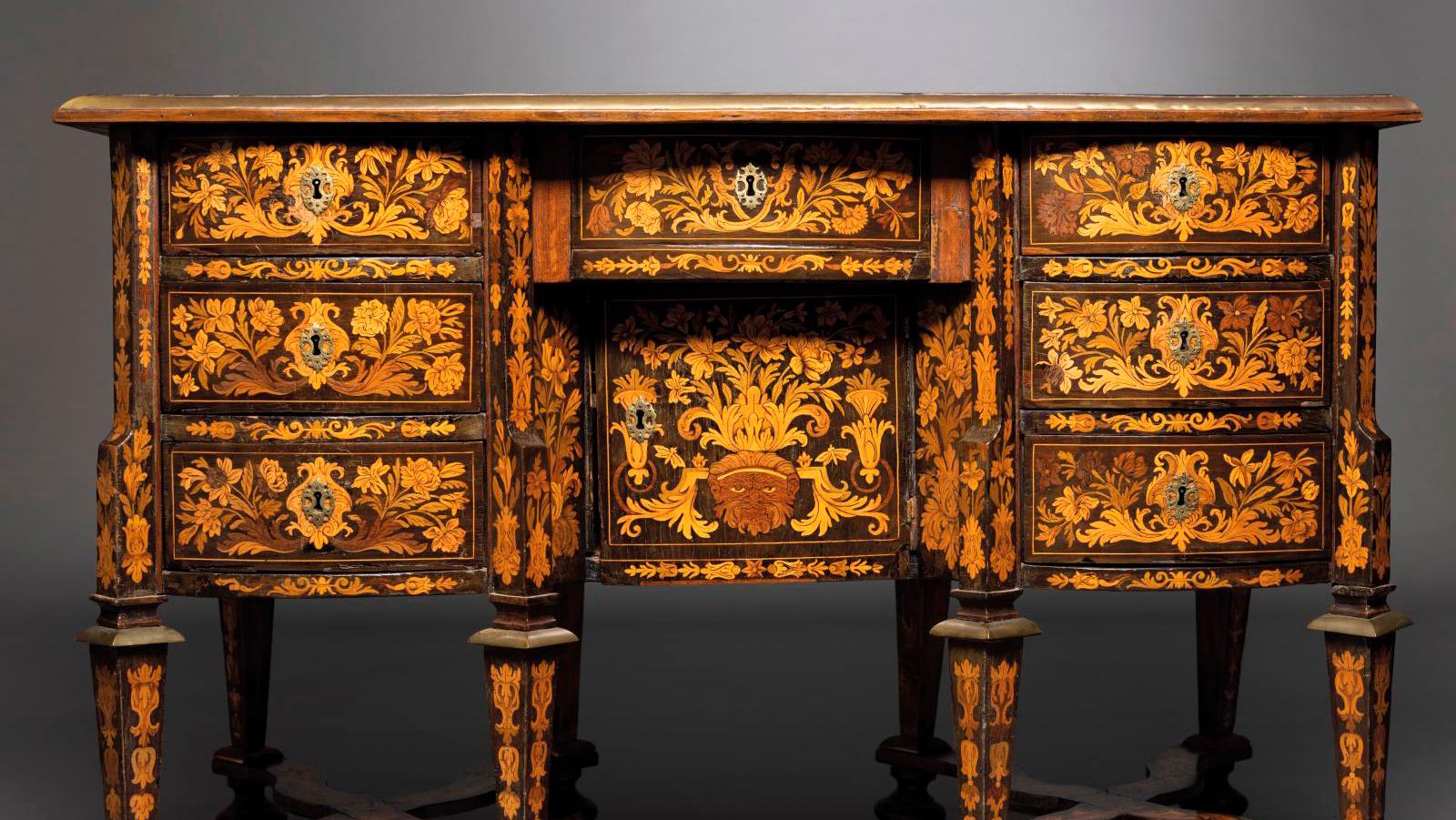 Louis XIV period, c. 1685-1690, attributed to Renaud Gaudron (c. 1653-1727). Mazarin-style... Marquetry’s Glory Days Under Louis XIV