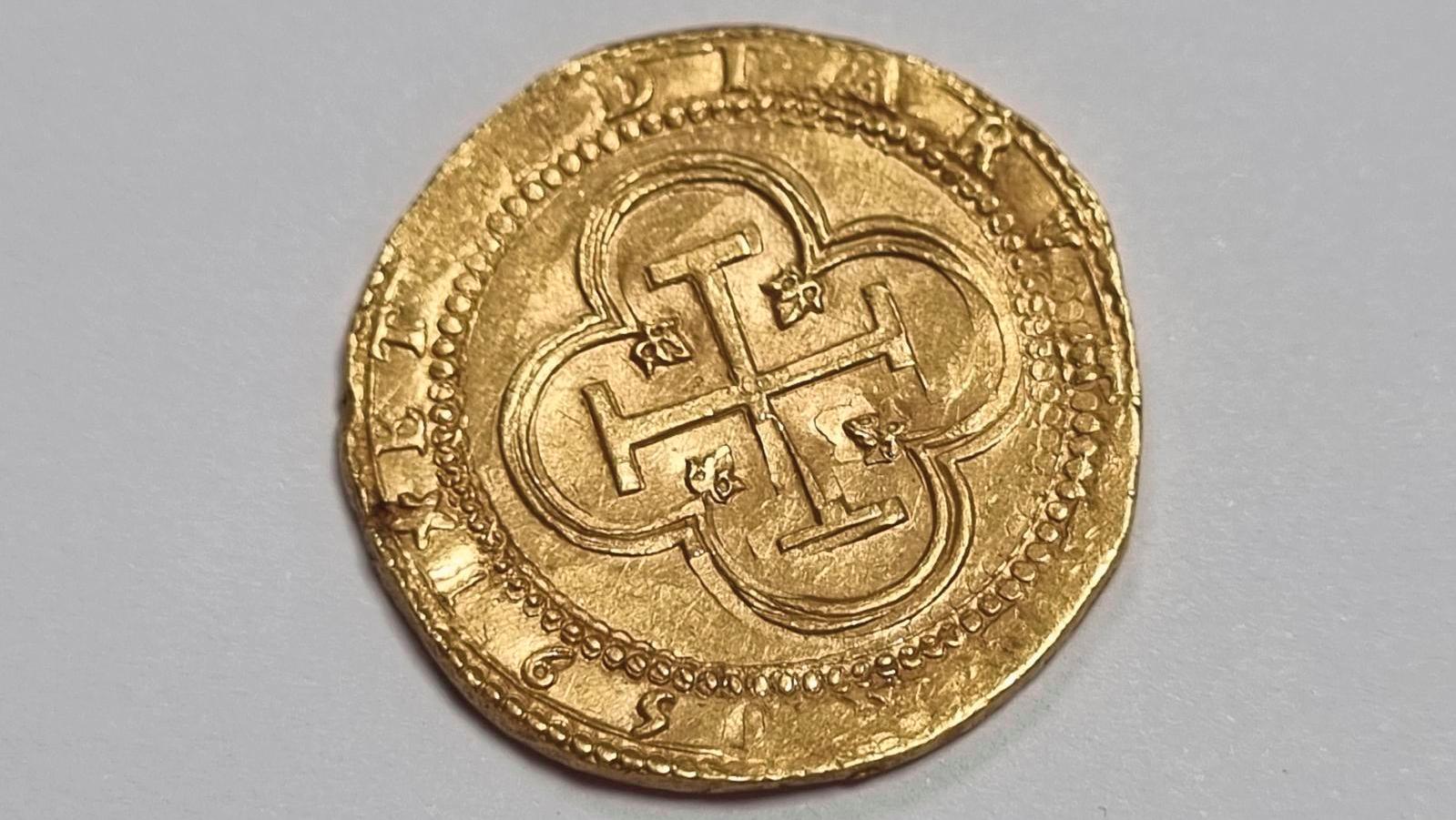 Spain, Philip II, 1556-1598, Madrid, 4-escudo piece, gold, 1591, 13.51 g/0.476 oz.Result:... Triumph for Golden Age Escudos