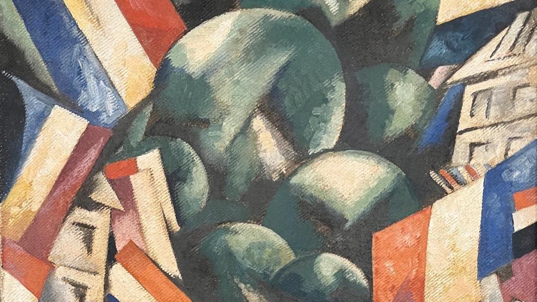 Alexandra Exter (1882-1949), Ville pavoisée, vers 1912, huile sur toile de jute,... Alexandra Exter, une cubiste biélorusse à Paris