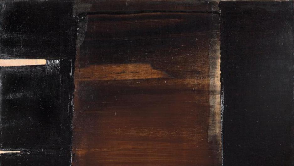 Pierre Soulages (1919-2022), Peinture 102 x 81 cm, 30 mai 1981, 1981, huile sur toile,... Soulages, Buffet, Jaffe et Baya au firmament