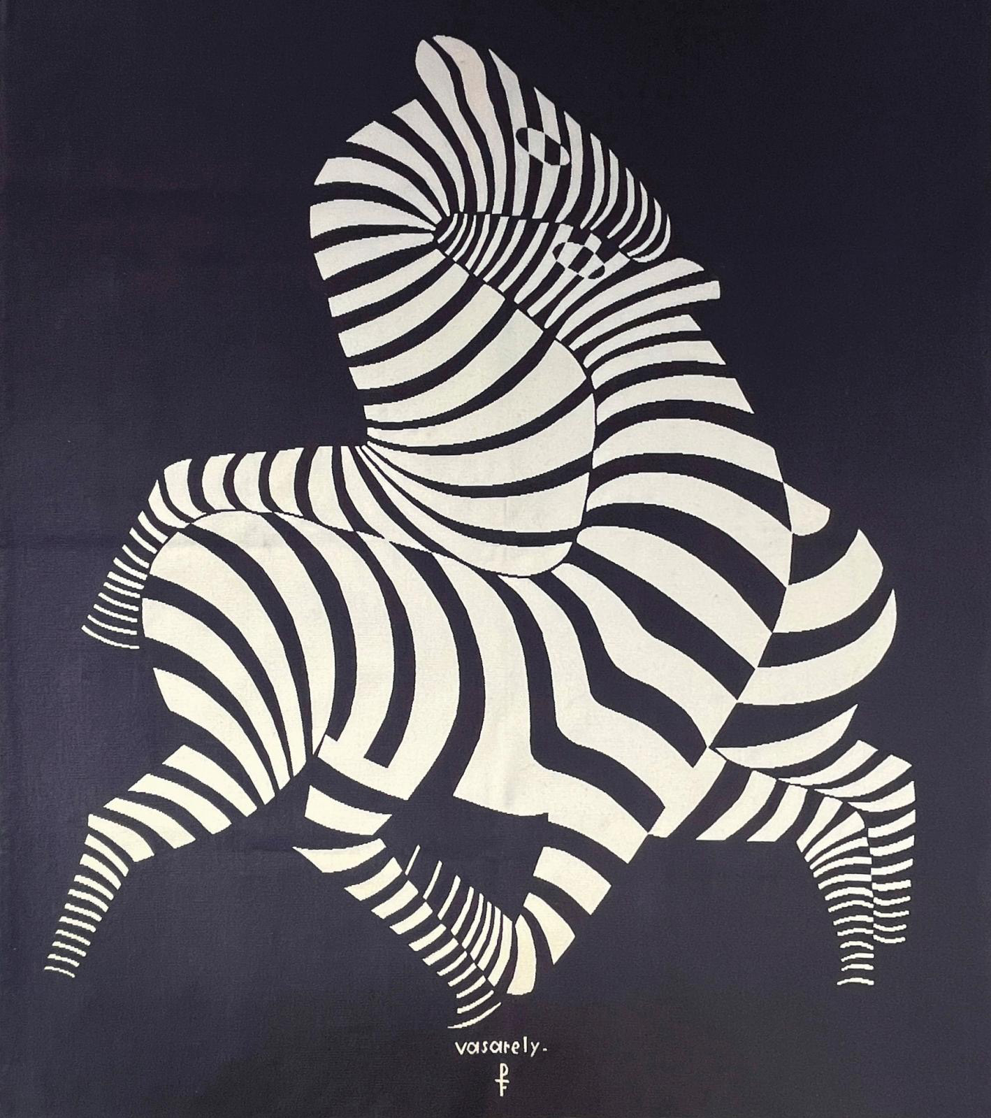 Vasarely's Zebras Woven in Aubusson 