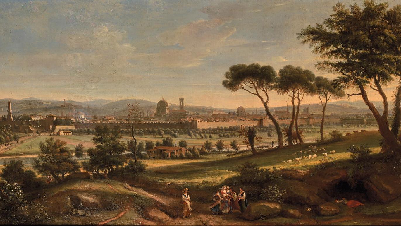 Gaspard Van Wittel, aka Vanvitelli (1653-1736), View of Florence, canvas, 86.5 x... Florence in the Late 17th Century as Seen by Gaspard Van Wittel