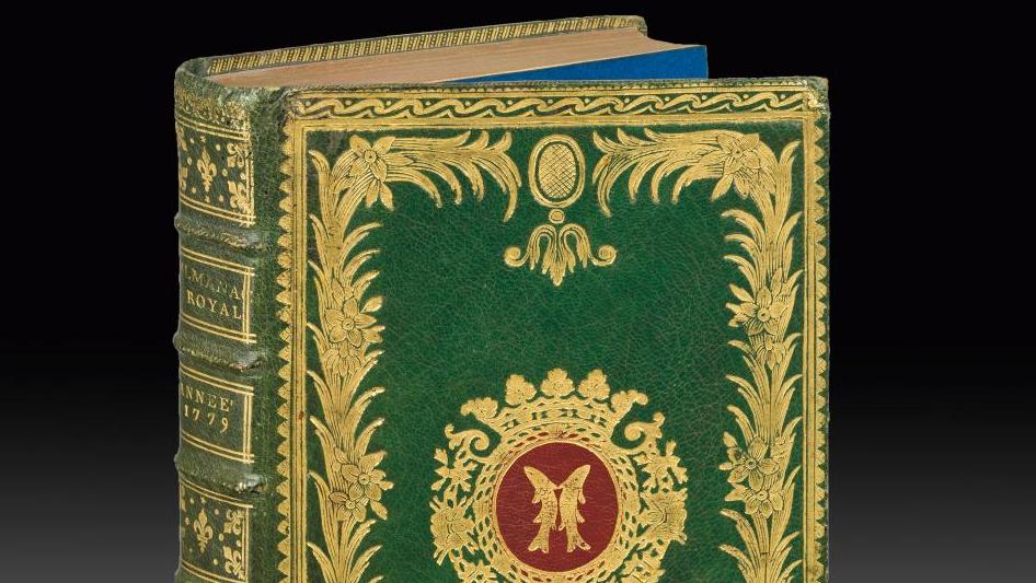 Almanach royal, année 1779, Paris, Le Breton, in-8°, maroquin vert sapin, aux armes... Forcément royal, l’almanach !