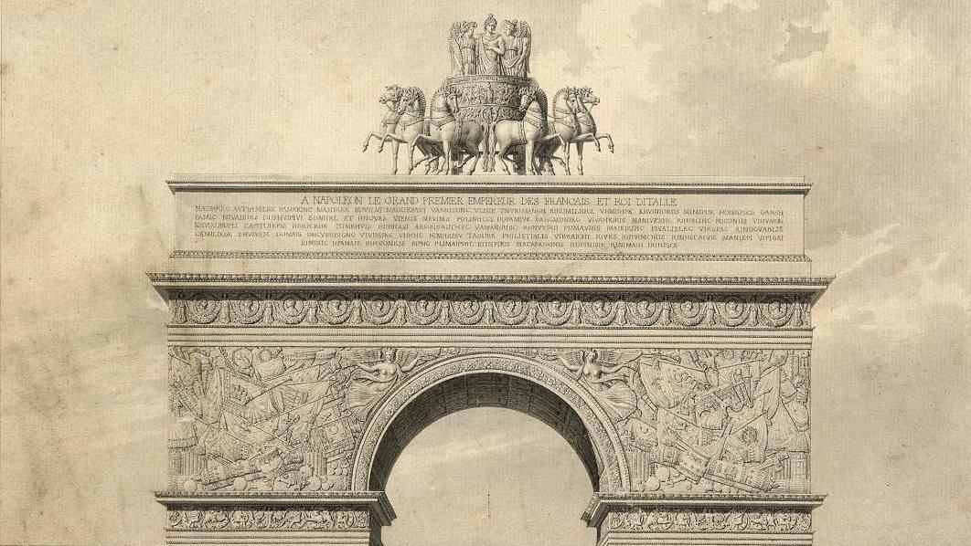 Pierre François Léonard Fontaine (1762-1853), Projet d’arc de triomphe du Carrousel... Un projet de Fontaine pour Napoléon