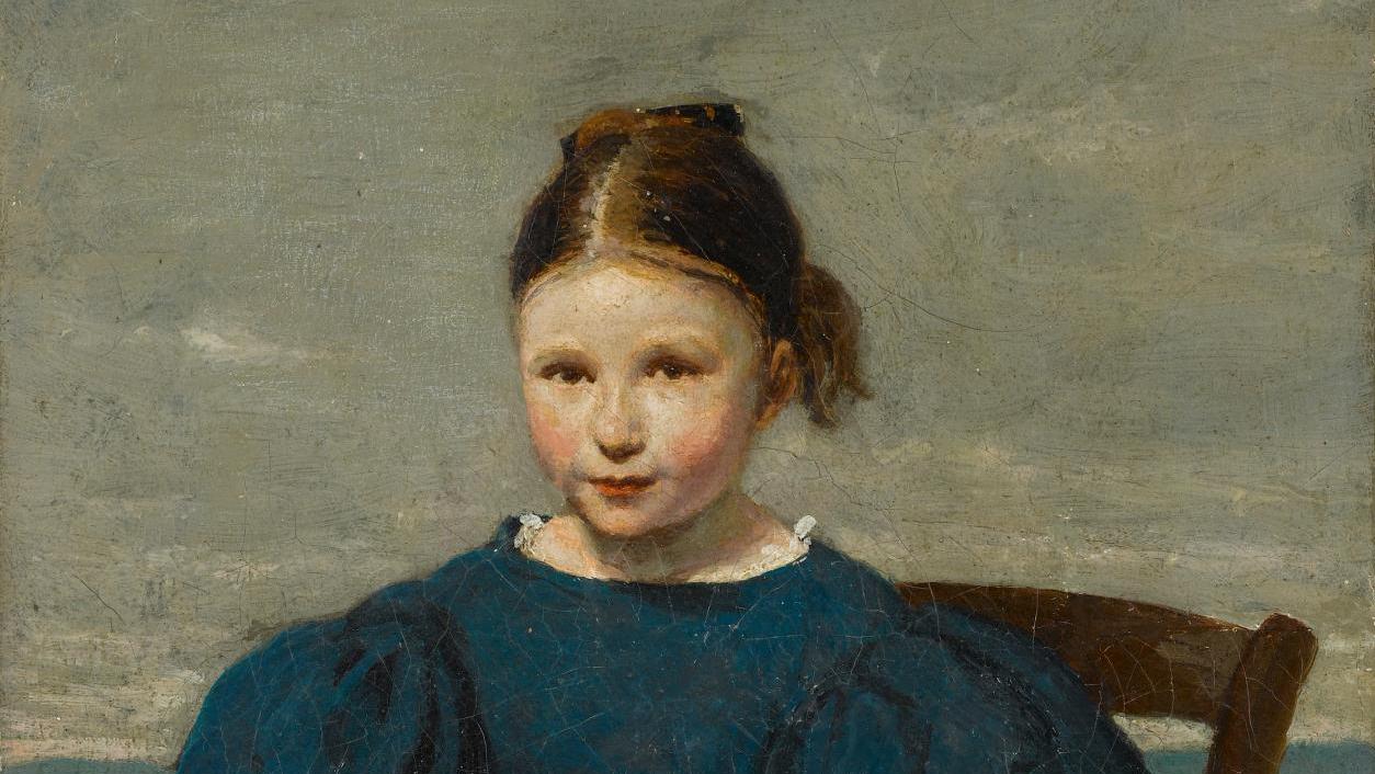 Petite fille à la poupée, 1830-35, huile sur toile. Récemment authentifié par Martin... Le casse-tête Corot 