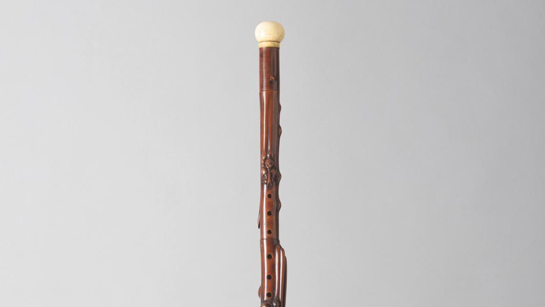 Ulrich Ammann (1766-1842), Alt St Johann, vers 1820. Canne-clarinette en bois fruitier... Une clarinette d'Ulrich Ammann