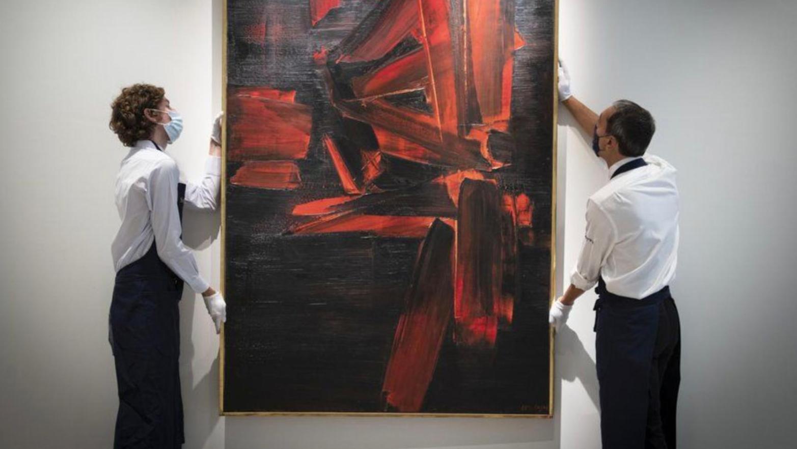 Peinture 195 x 130 cm, 4 août 1961 de Pierre Soulages a été adjugée 20,14 M$ chez... L’Observatoire : Pierre Soulages, maître du marché 
