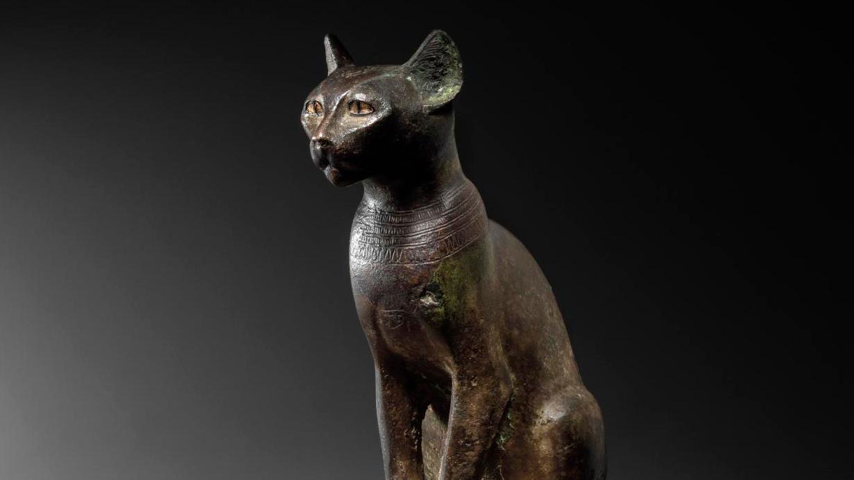 Egypt, Saite period, probably 26th Dynasty, 664-525 BCE. Statue of a seated cat representing... Bastet: A Sizable Egyptian Goddess 