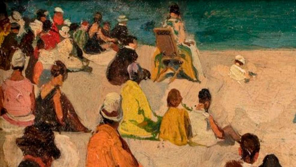 €6,243André Devambez (1867-1944), À la plage (At the Beach), oil on panel, 8.5 x... André Devambez’s Teeming and Quirky World