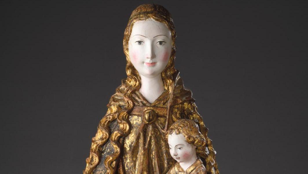 Maître anonyme hispano-malinois, entourage de Gil de Siloé, Vierge à l’Enfant, sculpture... Une Vierge européenne vers 1500