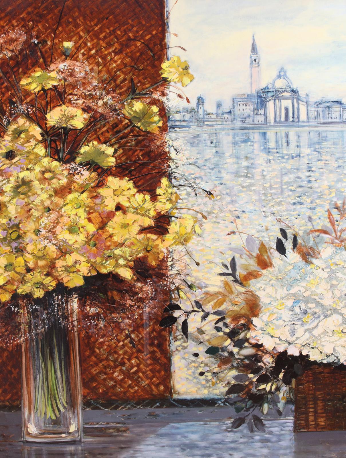 Michel Henry (1928-2016), Vue de Venise, 126 x 158 cm à vue (détail). Estimation : 3 000/4 000 €