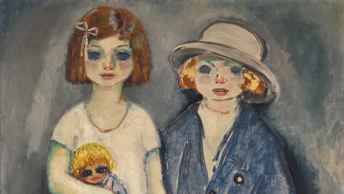 Kees Van Dongen (1877-1968), Titine et Toto, huile sur toile, 130 x 97 cm.Adjugé :... Van Dongen et le monde de l’enfance