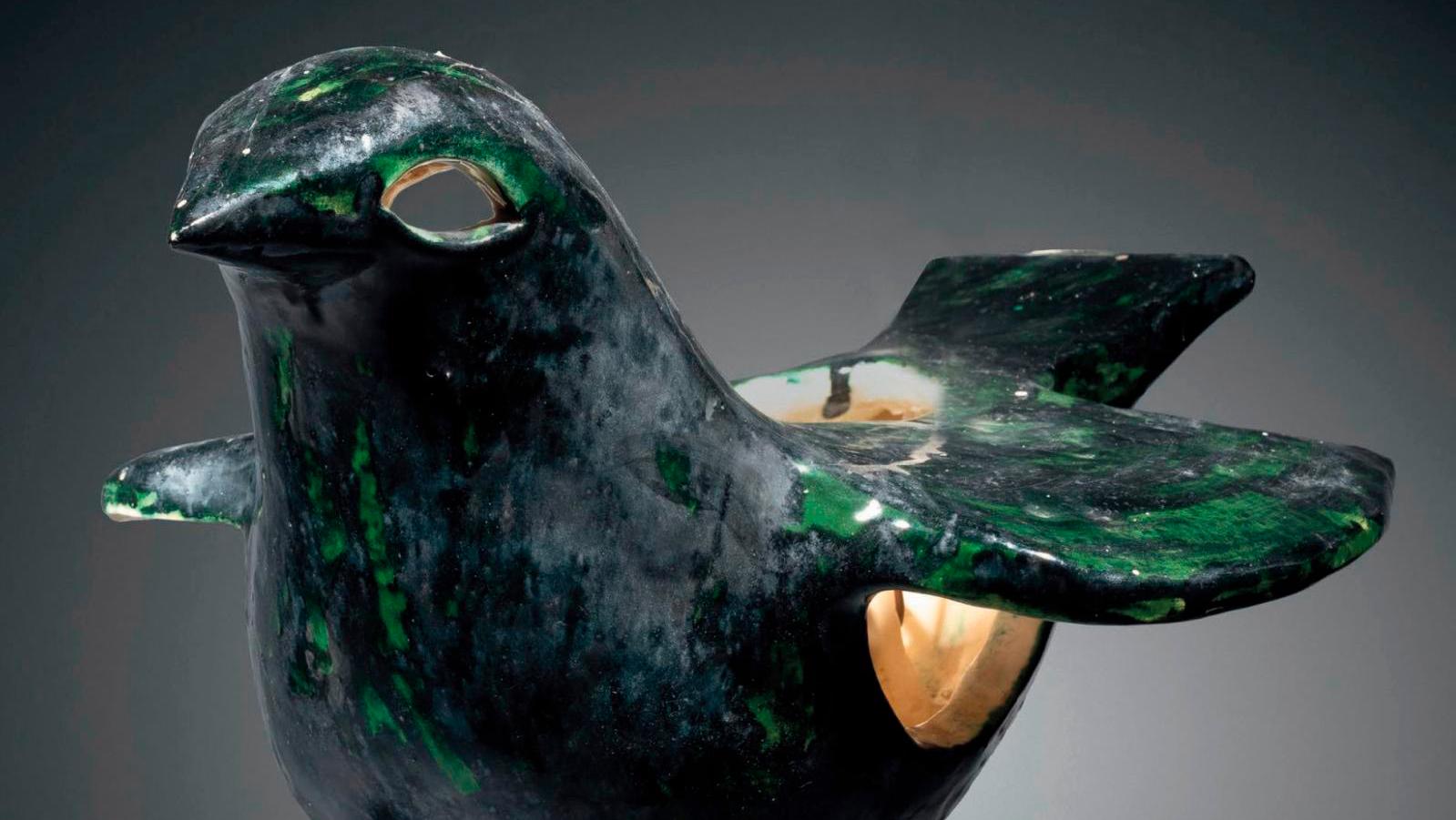 Guidette Carbonell (1910-2008), Oiseau lumineux (Luminous bird), glazed ceramic suspension... Guidette Carbonell at the Top 